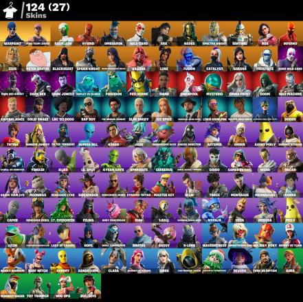 124 skins-[PC/PSN/XBOX] OG STW | Catwoman Comic Book Outfit | Backlash | Hybrid | Omegarok | Wild Card | Era | Hades | Spectra Knight | Sentinel | Rox | Inferno | Zeus | Reaper | Peely  | 1450 VB — image 1