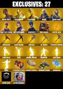 127 SKINS ✨ Travis Scott ✨ Gold Brutus ✨ Gold Midas ✨ Havoc ✨ Rogue Agent ✨ Sub Commander ✨ The Visitor ✨ Ronin ✨ 350 VB ✨ OG STW (PC/PSN/XBOX) — Fortnite account listing
