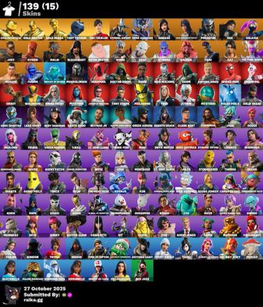 139 skins | Gold Meowscles | Gold Brutus | Gold Midas | Tart Tycoon | Tiki Tackler | Eternal Knight | Spire Assassin | Sorana | 1700 VB — image 1