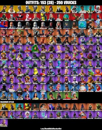 153 Skins|Royale Knight,Blue Squire,The Reaper,Laugh It Up,Royale Bomber,Elite Agent,Take The L,Throwback Axe,Take The Elf,Crowbar,Best Mates,Sing Along,Rogue A — image 1
