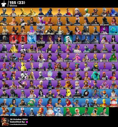 155 SKINS | ELITE AGENT | OG STW | LARA CROFT | BATMAN | OMEGA | MERRY MINT AXE | LEVIATHAN AXE | TAKE THE L | 1k vb — image 1