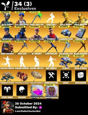 155 SKINS | ELITE AGENT | OG STW | LARA CROFT | BATMAN | OMEGA | MERRY MINT AXE | LEVIATHAN AXE | TAKE THE L | 1k vb — image 8