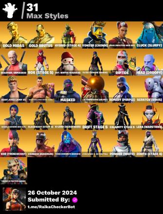 155 SKINS | ELITE AGENT | OG STW | LARA CROFT | BATMAN | OMEGA | MERRY MINT AXE | LEVIATHAN AXE | TAKE THE L | 1k vb — image 7