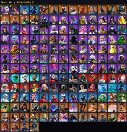 160 SKINS |PC/PSN/XBOX| OG STW BLUE TEAM LEADER CLUTCH GRIND FIXER BLUE STRIKER CARBON COMMANDO PRODIGY SULTURA LYNX 185 VB — image 1