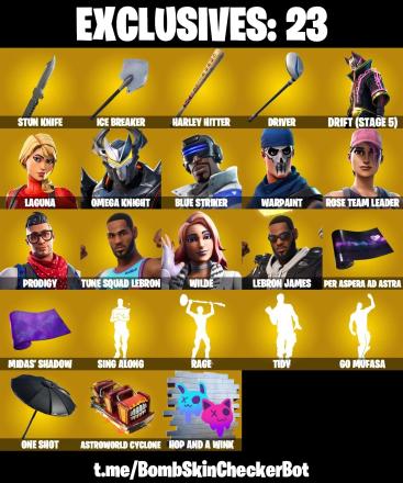 ✅172 Skins✅ OG STW , Tidy , Wilde , LeBron James , Tune Squad LeBron — image 1
