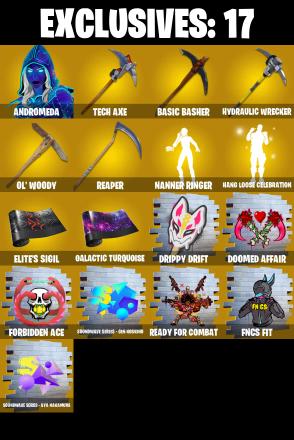 176 SKINS π Andromeda π Mizuki π Valeria π Snap π Spectra Knight π Menace π The Foundation π Era π 1050 V-Bucks (PC/PSN/XBOX) PARENTAL CONTROL β image 1