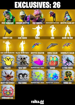 212 SKINS ✨ Renegade Raider ✨ FNCS Renegade ✨ Subzero Cryptic ✨ Vivi Chroma ✨ The Origin ✨ Malik ✨ Spire Assassin ✨ 450 V-Bucks (PC/XBOX) — image 1