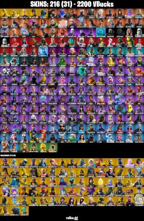 216 SKINS π Gold Midas π Gold Brutus π Striker Specialist π Keri Commander π Tart Tycoon π Era π Fusion π Joey π 2200 V-Buck (PC/PSN/XBOX) PARENTAL CONTROL β image 2