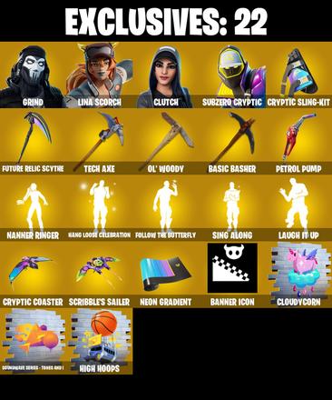 219 SKINS ✨ Master Chief ✨ Grind ✨ Lina Scorch ✨ Clutch ✨ Subzero Cryptic ✨ Omegarok ✨ The Foundation ✨ Optimus Prime ✨ 250 VB (PC/PSN/XBOX) — image 1