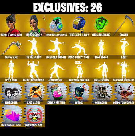 257 SKINS π Renegade Raider π Heron Stance Hero π Major Glory π Joey π Vi π Predator π The Imagined π Snap π Zeus π 200 VB (PC/PSN/XBOX) PARENTAL CONTROL β image 1