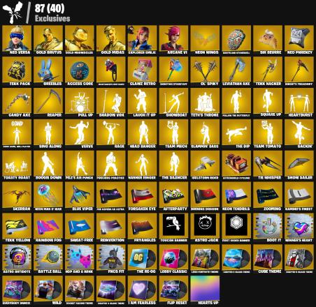💜 [ 275 ] SKINS | NEO VERSA | GOLD BRUTUS | GOLD MEOWSCLES | GOLD MIDAS | EXPLORER EMILIE | ARCANE VI | ON | HAT ⸱ DARK | MASKED FADE | 200 VB — image 1