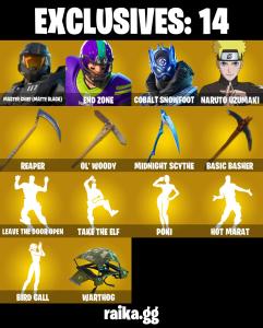279 SKINS ✨ Renegade Raider ✨ Aerial Assault Trooper ✨ Master Chief (Matte Black) ✨ End Zone ✨ Cobalt Snowfoot ✨ Naruto Uzumaki ✨ 100 V-Bucks (PC/PSN/XBOX) PARENTAL CONTROL — Fortnite account listing