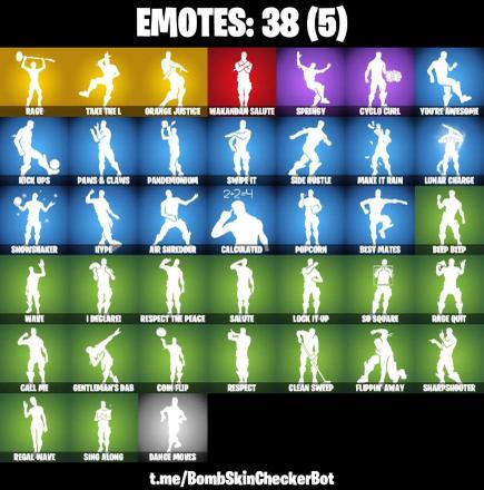 42 SKINS ⸱ TAKE THE L ⸱ RAGE ⸱ DEADPOOL ⸱ DRIFT MAXED ⸱ GOLDEN MIDAS ⸱ AGENT PEELY ⸱ SKYE ⸱ EVERGREEN ⸱ CATALYST ⸱ CALAMITY ⸱ FADE ⸱ MAYA ⸱ TNTINA ⸱ RUST LORD ⸱ AGENT PEELY ⸱ HUNTRESS ⸱ BLUE STRIKER ⸱ ORANGE JUSTICE ⸱ HYPE ⸱ RESPE — image 3