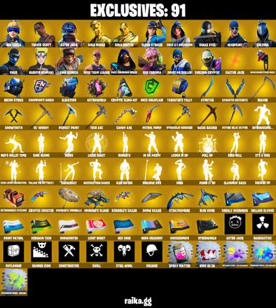 ๐ 514 skins ๐ OG STW ๐ข Master Chief ๐ข Neo Versa ๐ข Travis Scott ๐ข Astro Jack ๐ข Gold Midas ๐ข Gold Brutus ๐ข Cloud Striker ๐ข FNCS 3:1 Champion ๐ข 150 VB ๐ข โ image 8