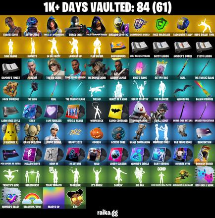 ๐ 514 skins ๐ OG STW ๐ข Master Chief ๐ข Neo Versa ๐ข Travis Scott ๐ข Astro Jack ๐ข Gold Midas ๐ข Gold Brutus ๐ข Cloud Striker ๐ข FNCS 3:1 Champion ๐ข 150 VB ๐ข โ image 7