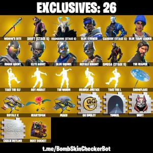 ✅65 Skins✅ Royale Knight , Blue Squire , The Reaper , Omega (Stage 5)