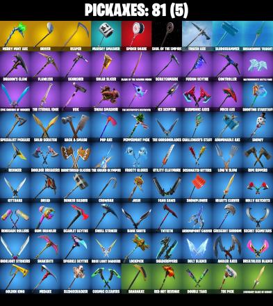 74 SKINS ⸱ MINTY AXE ⸱ LAUGH IT UP ⸱ MIDAS (FULLY GOLDEN) ⸱ BRUTUS (FULLY GOLDEN) ⸱ DEADPOOL ⸱ POLAR PEELY ⸱ LUXE (GOLD) ⸱ LYNX (STAGE 4 ⸱ NO PONYTAIL) ⸱ FUSION (XEV) ⸱ HYBRID (STAGE 4) ⸱ SENTINEL (DARK) ⸱ THE ICE KING (GOLD) ⸱ CA — image 2