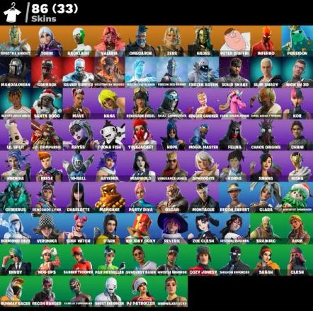 86 skins[PC/PSN/XBOX] Chani | Leviathan Axe | Candy Axe | Spectra Knight | Torin | Backlash | Valeria | Omegarok | Zeus | Hades | Kor  | Mogul Master | Peter Griffin | Inferno | Poseidon | Mandalorian | Carnage — image 1