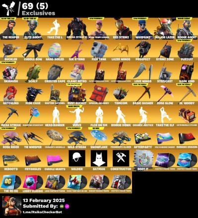 96 SKINS | THE REAPER | ELITE AGENT | OMEGA(stage 5) | OG STW | BATMAN | LARA CROFT | ORANGE JUSTICE | TAKE THE L — image 1