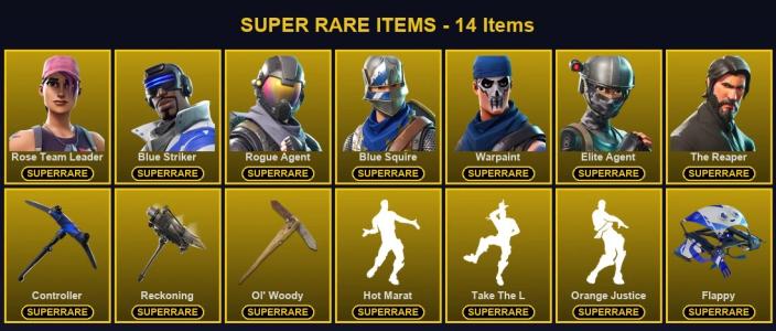 🎮 99 Skins 💎 1300 V-Bucks ⚡ Lvl 945 | Rose Team Leader | Blue Striker | Rogue Agent 🏆 218 Wins — Fortnite account listing