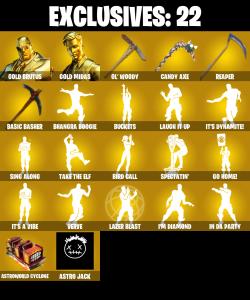(PC/PSN) 288 SKINS ๐ฅ Renegade Raider ๐ฅ Gold Brutus ๐ฅ Gold Midas ๐ฅ Gear Specialist Maya ๐ฅ Midas Rex ๐ฅ Catalyst ๐ฅ Backlash ๐ฅ 250 V-Buc๐ฅ PARENTAL CONTROLS โ Fortnite account listing