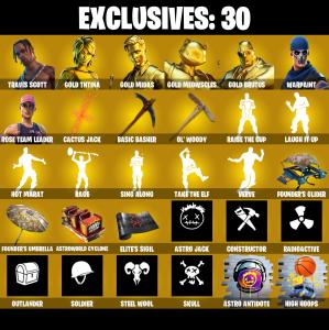 ๐ฅ EXCLUSIVE OFFER ๐ฅ(PC/PSN/XBOX) 143 SKINS ๐ซ Travis Scott โก๏ธ Gold TNTina ๐ Gold Midas โก๏ธ Gold Meowscles ๐ Gold Brutus โก๏ธ Valeria ๐ Spectra Knight โก๏ธ Menace | 900 V-Buck | PARENTAL CONTROLS โ Fortnite account listing