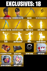(PC/PSN) 290 SKINS ๐ฅ Renegade Raider ๐ฅ Heron Stance Hero ๐ฅ Unchained Ramirez ๐ฅ Mizuki ๐ฅ The Ageless ๐ฅ Omegarok ๐ฅ Valeria ๐ฅ 650 VB ๐ฅ PARENTAL CONTROLS โ Fortnite account listing