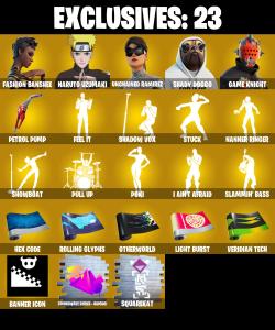 (PC/PSN/XBOX) 221 SKINS π° Fashion Banshee π° Naruto Uzumaki π° Unchained Ramirez π° Shady Doggo π° Game Knight π° Zeus π° 3750 V-Buck PARENTAL CONTROL β Fortnite account listing