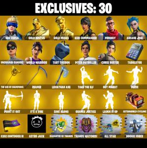 (PC/PSN/XBOX) 224 SKINS 🎰 Neo Versa 🎰 Gold Brutus 🎰 Gold Midas 🎰 Keri Commander 🎰 Prodigy 🎰 Arcane Jinx 🎰 Unchained Ramirez 🎰 850 V-Buck PARENTAL CONTROL — Fortnite account listing