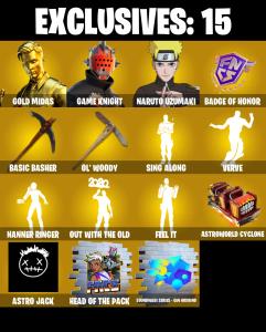 (PC) 296 SKINS 🔥 Gold Midas 🔥 Game Knight 🔥 Naruto Uzumaki 🔥 Menace 🔥 Predator 🔥 Raz 🔥 Gear Specialist Maya 🔥 250 VB | PARENTAL CONTROLS — Fortnite account listing