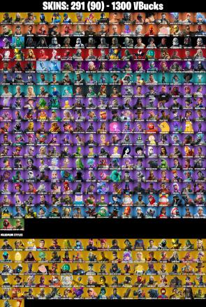 (PC) 291 SKINS 🔥 Renegade Raider 🔥 Aerial Assault Trooper 🔥 Master Chief (Matte Black) 🔥 Gold Kratos 🔥 Lina Scorch 🔥 Sultura 🔥 1300 VB | PARENTAL CONTROLS — image 2