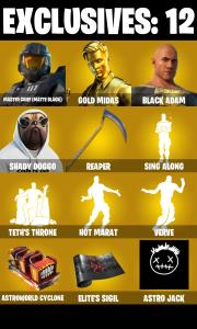 (PC/PSN/XBOX) 205 SKINS 💫 Renegade Raider ⚡️ Master Chief (Matte Black) 💍 Gold Midas ⚡️ Black Adam 💍 Shady Doggo ⚡️ Twyn 💍 Fade | 0 V-Buck | PARENTAL CONTROLS — Fortnite account listing