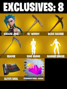 (PC) 305 SKINS 🔥 Arcane Jinx 🔥 Renzo the Destroyer 🔥 Son Goku 🔥 Hades 🔥 Optimus Prime 🔥 Nezumi 🔥 Torin 🔥 Spectra Knight 🔥 Era 🔥 1600 V-Bucks🔥 PARENTAL CONTROLS — Fortnite account listing