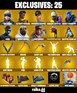 (PC/PSN/XBOX) 650 VB) 230 SKINS 🎰 Neo Versa 🎰 Fashion Banshee 🎰 Unchained Ramirez 🎰 Subzero Cryptic 🎰 Cobalt Snowfoot 🎰 Fixer 🎰 Shady Doggo 🎰 PARENTAL CONTROL — Fortnite account listing
