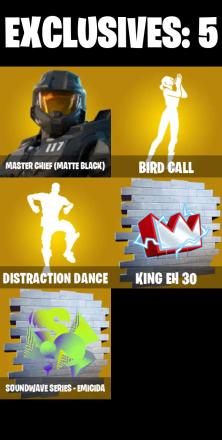 (PC/PSN/XBOX) 204 SKINS π« Aerial Assault Trooper β‘οΈ Master Chief (Matte Black) π Valeria β‘οΈ Malik π Snap β‘οΈ The Origin π Zeus | 600 V-Buck | PARENTAL CONTROLS β image 1