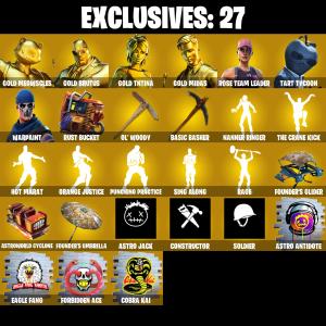 (PC/PSN/XBOX) 225 SKINS 💫 Gold Meowscles ⚡️ Gold Brutus 💍 Gold TNTina ⚡️ Gold Midas 💍 Tart Tycoon ⚡️ Hybrid 💍 The Imagined | 2200 V-Buck | PARENTAL CONTROLS — Fortnite account listing