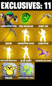(PC/PSN) 292 SKINS ๐ฅ Championship Aura ๐ฅ Galaxy Scout ๐ฅ Midas Rex ๐ฅ Backlash ๐ฅ Torin ๐ฅ The Imagined ๐ฅ The Origin ๐ฅ 1150 V-Bucks๐ฅ PARENTAL CONTROLS โ Fortnite account listing