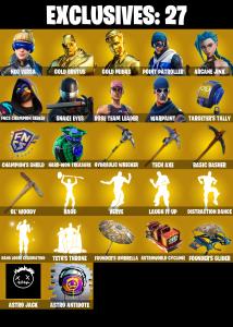 (PC/XBOX) OG STW 🔥 294 SKINS 🔥 Neo Versa 🔥 Gold Brutus 🔥 Gold Midas 🔥 Point Patroller 🔥 Arcane Jinx 🔥 FNCS Champion Seeker 🔥 250 V-Bucks🔥 PARENTAL CONTROLS — Fortnite account listing