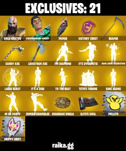 (PC/PSN/XBOX) 600 VB) 227 SKINS 🎰 Master Chief 🎰 Gold Kratos 🎰 Championship Jonesy 🎰 Era 🎰 Zeus 🎰 Red Knight 🎰 Raz 🎰 Son Goku 🎰 Mizuki 🎰 PARENTAL CONTROL — Fortnite account listing