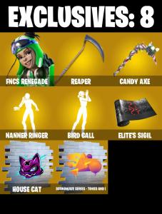 (PC/PSN/XBOX) 204 SKINS ๐ซ Renegade Raider โก๏ธ Aerial Assault Trooper ๐ FNCS Renegade โก๏ธ Omegarok ๐ Kado Thorne โก๏ธ Valeria ๐ Malik | 2100 V-Buck | PARENTAL CONTROLS โ Fortnite account listing