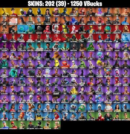 (PC/PSN/XBOX) 202 SKINS π« Gold Midas β‘οΈ Tiki Tackler π Subzero Cryptic β‘οΈ Grind π Sultura β‘οΈ Clutch π Vivi Chroma β‘οΈ Fixer | 1250 V-Buck | PARENTAL CONTROLS β image 2