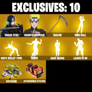 (PC/PSN/XBOX) 213 SKINS 💫 Master Chief ⚡️ Snake Eyes 💍 Naruto Uzumaki ⚡️ Hybrid 💍 Joey ⚡️ Wild Card 💍 Kymera ⚡️ Raven | 1200 V-Buck | PARENTAL CONTROLS — Fortnite account listing