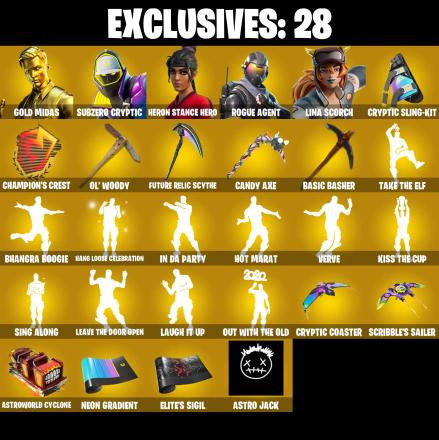 (PC/PSN/XBOX) 211 SKINS 💫 Master Chief ⚡️ Gold Midas 💍 Subzero Cryptic ⚡️ Heron Stance Hero 💍 Rogue Agent ⚡️ Lina Scorch 💍 Hybrid | 500 V-Buck | PARENTAL CONTROLS — image 1