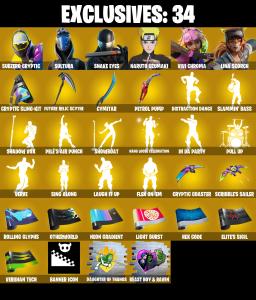 (PC/PSN/XBOX) 207 SKINS π« Renegade Raider β‘οΈ Subzero Cryptic π Sultura β‘οΈ Snake Eyes π Naruto Uzumaki β‘οΈ Vivi Chroma π Lina Scorch | 150 V-Buck | PARENTAL CONTROLS β Fortnite account listing