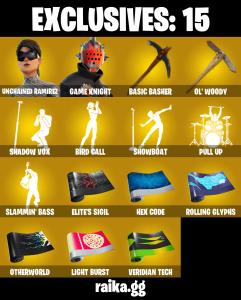 (PC/PSN/XBOX) 350 VB) 217 SKINS π° Renegade Raider π° Unchained Ramirez π° Game Knight π° Zeus π° All Might π° Son Goku π° Hades π° Galaxy Scout π° PARENTAL CONTROL β Fortnite account listing