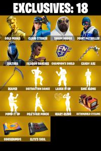 (PC/XBOX) 304 SKINS ๐ฅ Renegade Raider ๐ฅ Gold Midas ๐ฅ Cloud Striker ๐ฅ Shady Doggo ๐ฅ Point Patroller ๐ฅ Sultura ๐ฅ Fashion Banshee ๐ฅ 100 V-Buc๐ฅ PARENTAL CONTROLS โ Fortnite account listing