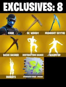 (PC/PSN/XBOX) 208 SKINS π« Fixer β‘οΈ The Imagined π Joey β‘οΈ The Ageless π Kymera β‘οΈ Mizuki π Twyn β‘οΈ Omegarok π Snap β‘οΈ Zeus | 2300 V-Buck | PARENTAL CONTROLS β Fortnite account listing