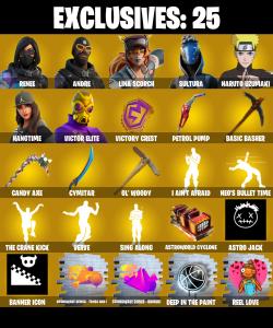 (PC/PSN/XBOX) 219 SKINS π« Master Chief β‘οΈ Renee π Andre β‘οΈ Lina Scorch π Sultura β‘οΈ Naruto Uzumaki π Hangtime β‘οΈ Victor Elite π Zeus | 0 V-Buck | PARENTAL CONTROLS β Fortnite account listing