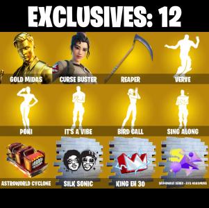 (PC/PSN/XBOX) 230 SKINS π« Gold Midas β‘οΈ Curse Buster π Kymera β‘οΈ Peter Griffin π Gear Specialist Maya β‘οΈ The Imagined π Joey | 0 V-Buck | PARENTAL CONTROLS β Fortnite account listing