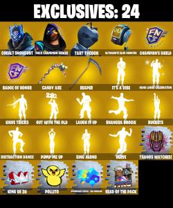 (PC/PSN/XBOX) 225 SKINS ๐ซ Cobalt Snowfoot โก๏ธ FNCS Champion Seeker ๐ Tart Tycoon โก๏ธ Torin ๐ Predator โก๏ธ Peter Griffin | 350 V-Buck | PARENTAL CONTROLS โ Fortnite account listing